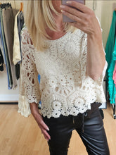Load image into Gallery viewer, Crochet 3/4 sleeve Top