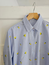 Load image into Gallery viewer, NEW Blue pinstripe floral Shirt