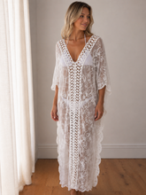 Load image into Gallery viewer, White embroidered Kaftan