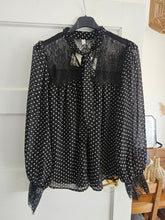 Load image into Gallery viewer, NEW black polka dot Blouse