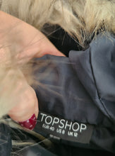 Load image into Gallery viewer, Topshop Coat with fur trim - size 12