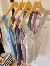 Load image into Gallery viewer, Lace trim Cami Top - 4 colours