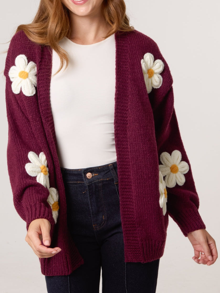 New Berry daisy Cardigan