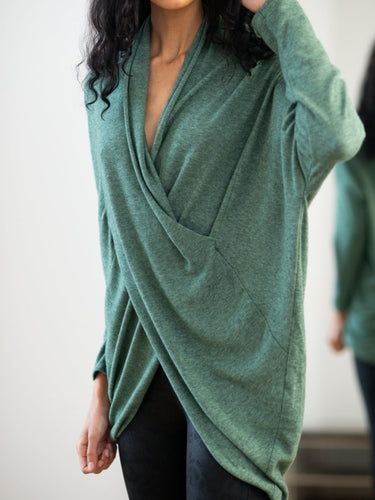 NEW COLOUR Green wrap effect Top