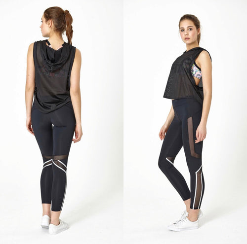 Black reflective Gym/running Leggings