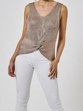Load image into Gallery viewer, Rose gold metallic woven Top