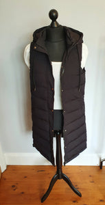Small Black long hooded Gilet