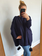 Load image into Gallery viewer, Cream sleeve round neck Poncho