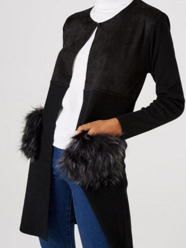 Black Jacket with faux fur pockets