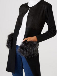 Black Jacket with faux fur pockets