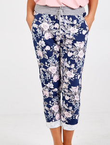 Navy floral Joggers