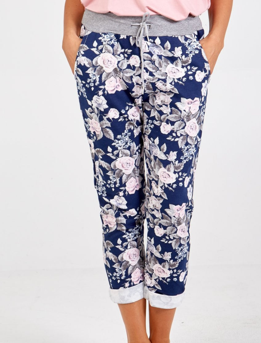 Navy floral Joggers