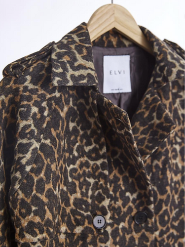 Animal print double breasted Coat