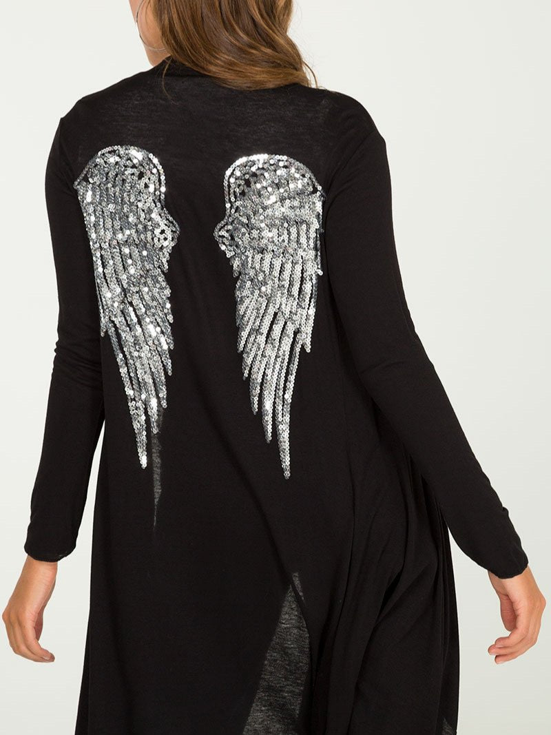 Black angel wing fine Cardigan