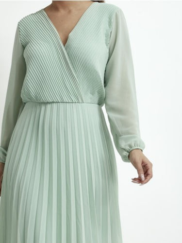 Mint green wrap effect Dress