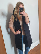 Load image into Gallery viewer, Small Black long hooded Gilet