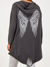 Load image into Gallery viewer, Charcoal angel wing Hoodie
