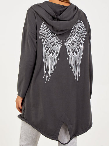 Charcoal angel wing Hoodie