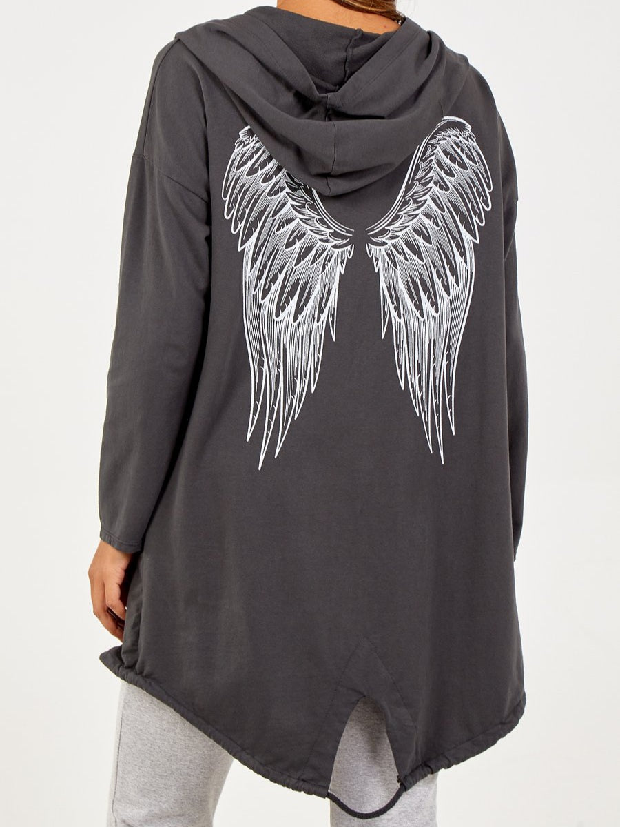 Charcoal angel wing Hoodie