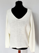 Load image into Gallery viewer, Cream V neck Jumper