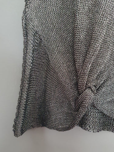 Pewter metallic woven Top