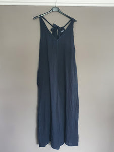 Navy wide leg culottes Suit