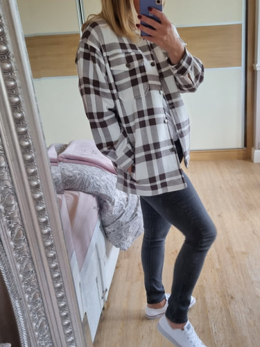 Brown check Shacket