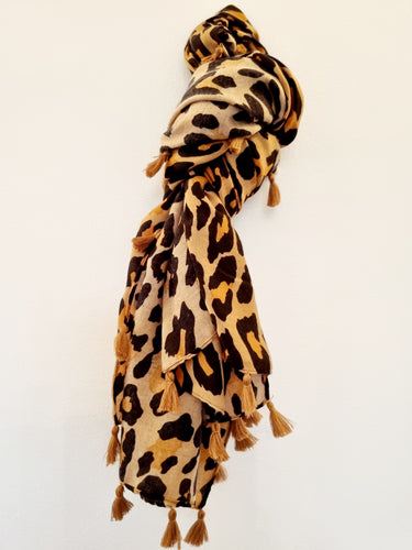 Camel leopard Scarf