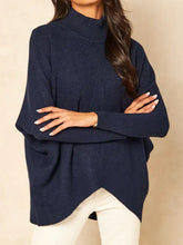 Load image into Gallery viewer, Navy turtle neck Jumper
