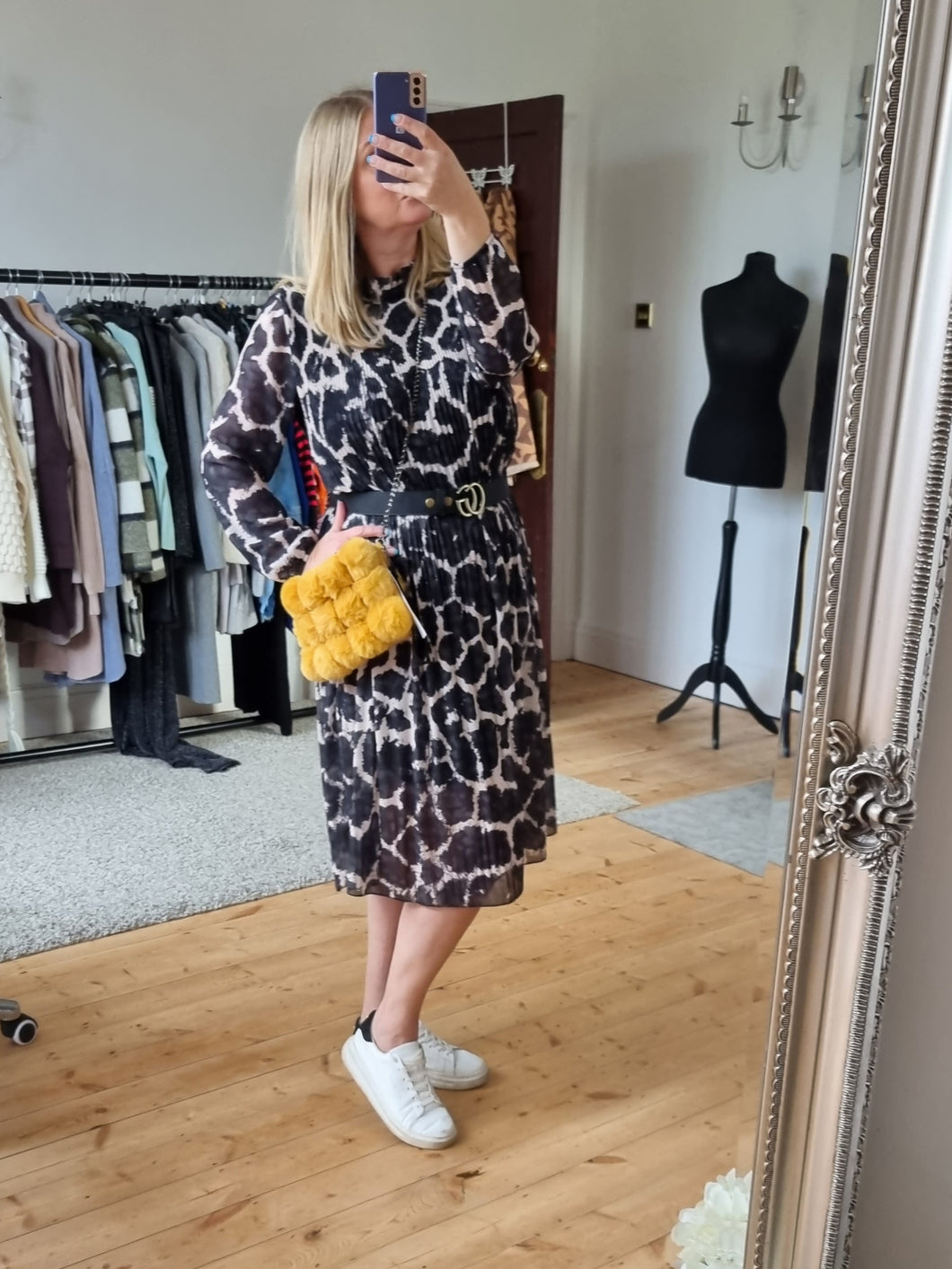 Black giraffe print Dress