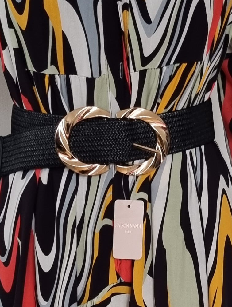 Woven gold buckle Belt