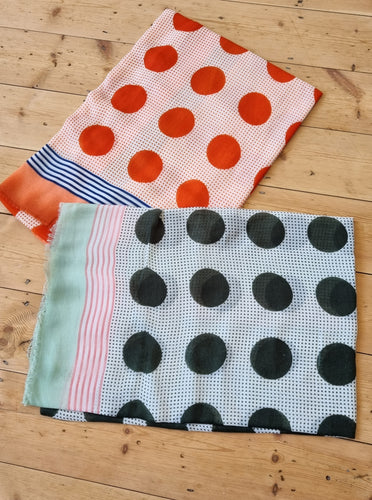 NEW polka dot green Scarf