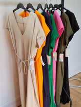 Load image into Gallery viewer, Orange Tie waist harem Jumpsuit