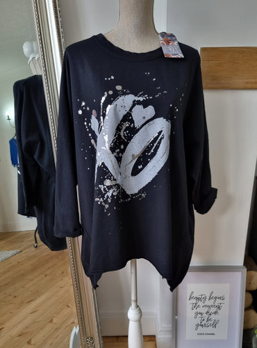 Black logo Sweat Top