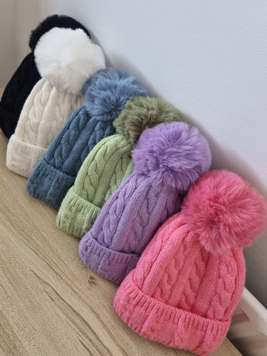 Pom pom Hat - 7 Colours