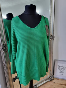 Green V neck Jumper