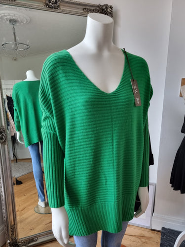 Green V neck Jumper