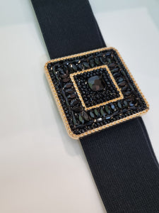 Black jewel buckle Belt