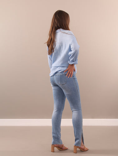 Denim Jeans with side split