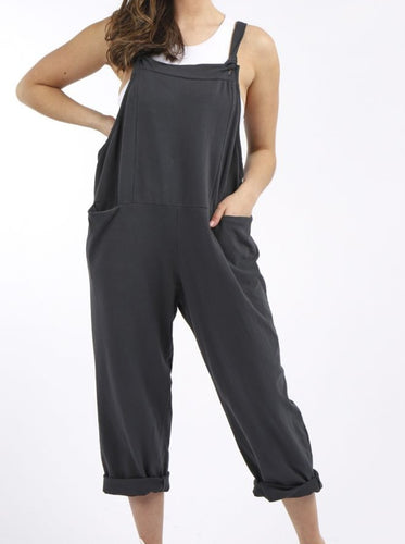 Plain Charcoal Dungarees