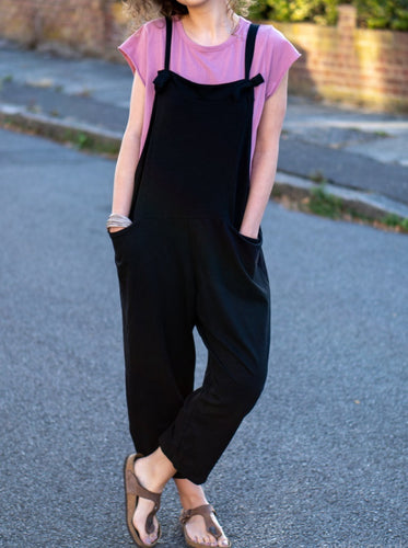 Plain black Dungarees