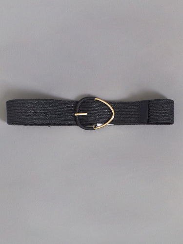 Black woven Belt with gold detail