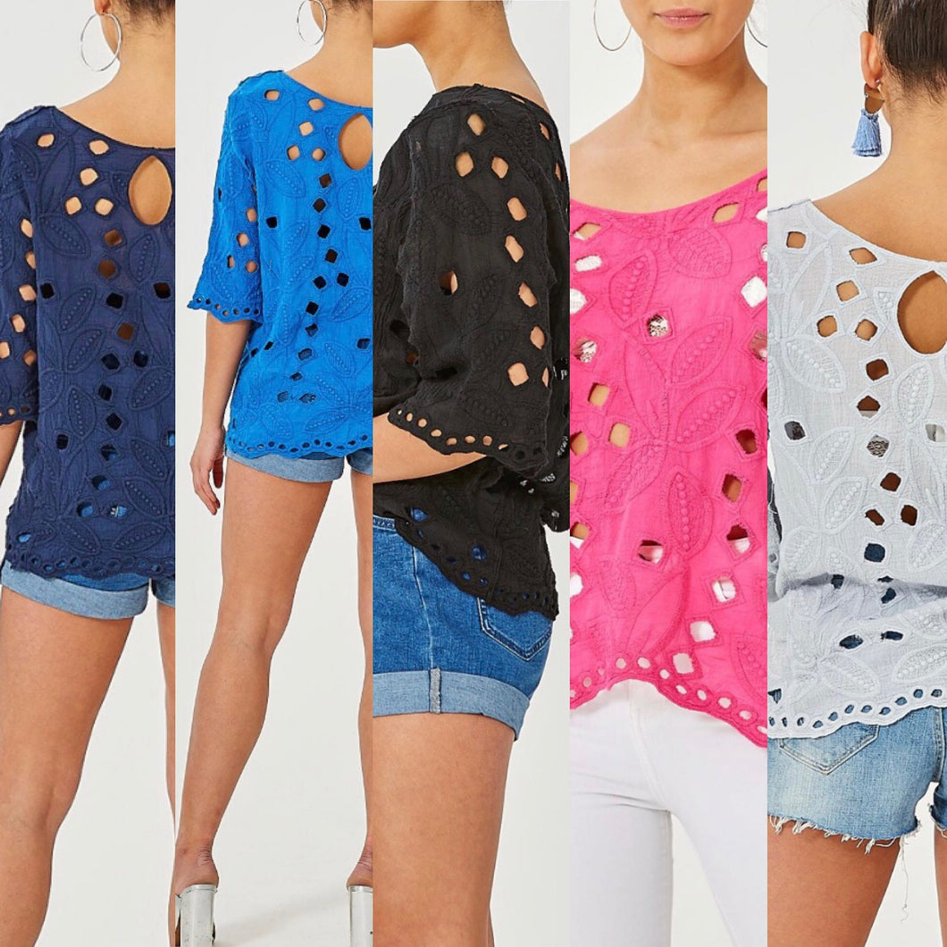 Pink cut out design Top