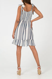 Stripe tie shoulder Dress