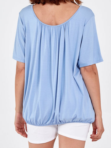 Cornflower Blue bubble hem Top