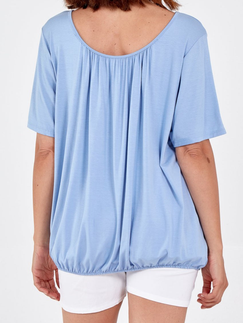 Cornflower Blue bubble hem Top