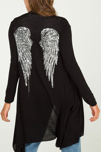 Black angel wing fine Cardigan