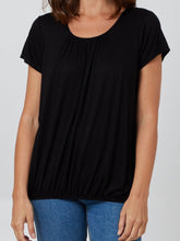 Load image into Gallery viewer, Black bubble hem Top