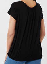 Load image into Gallery viewer, Black bubble hem Top
