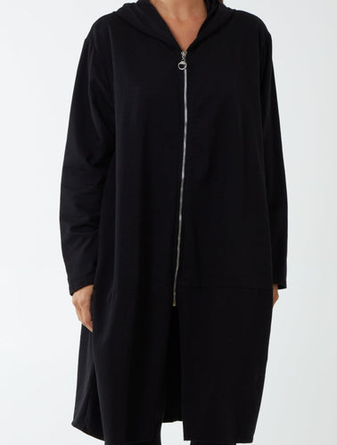 Black hooded cotton Jacket